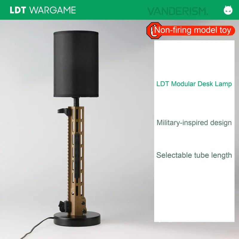 Military-Style Modular Desk Lamp with Selectable Outer-Tube Length and Decorative Handguard Style / Length (Pre-Order 50 Hari)