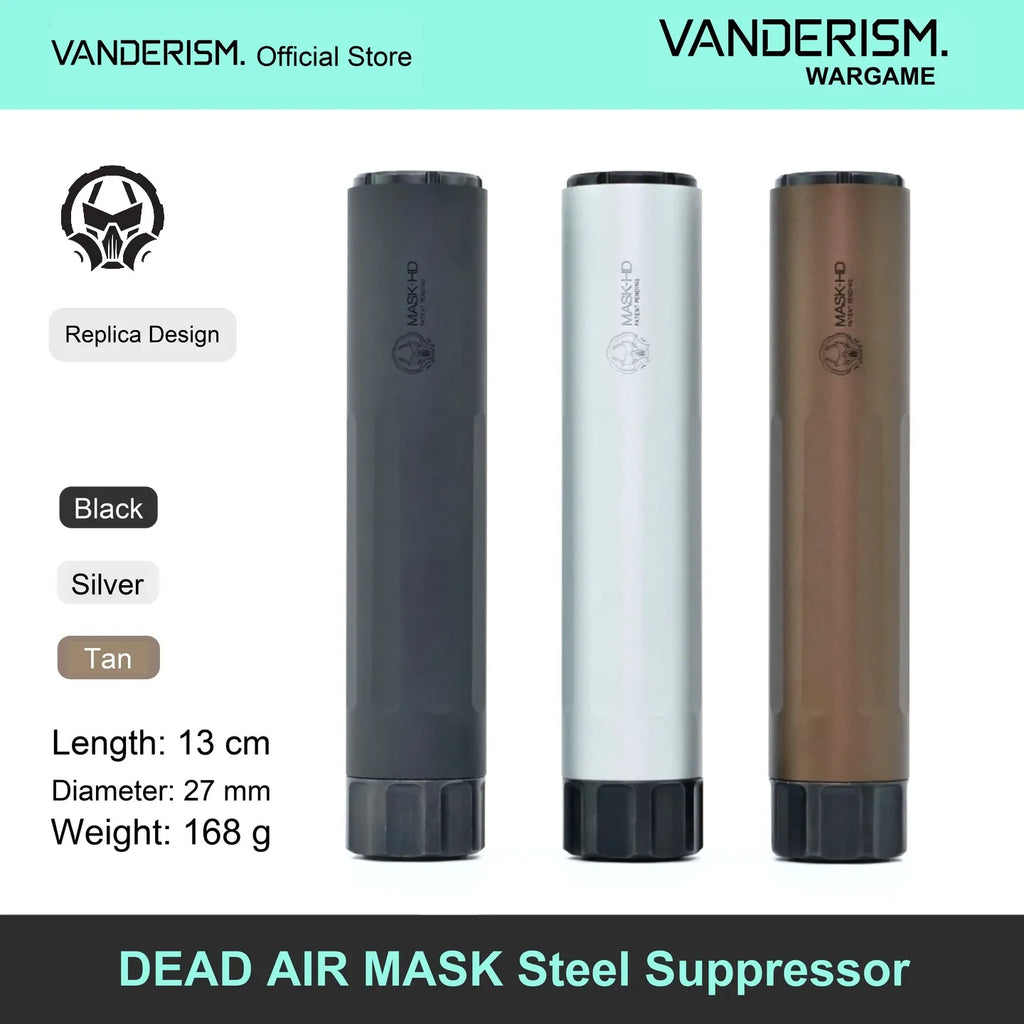 DEAD AIR MASK Steel Mock Suppressor | Gel Blaster WGG WGB Airsoft (Pre-Order 50 Hari)