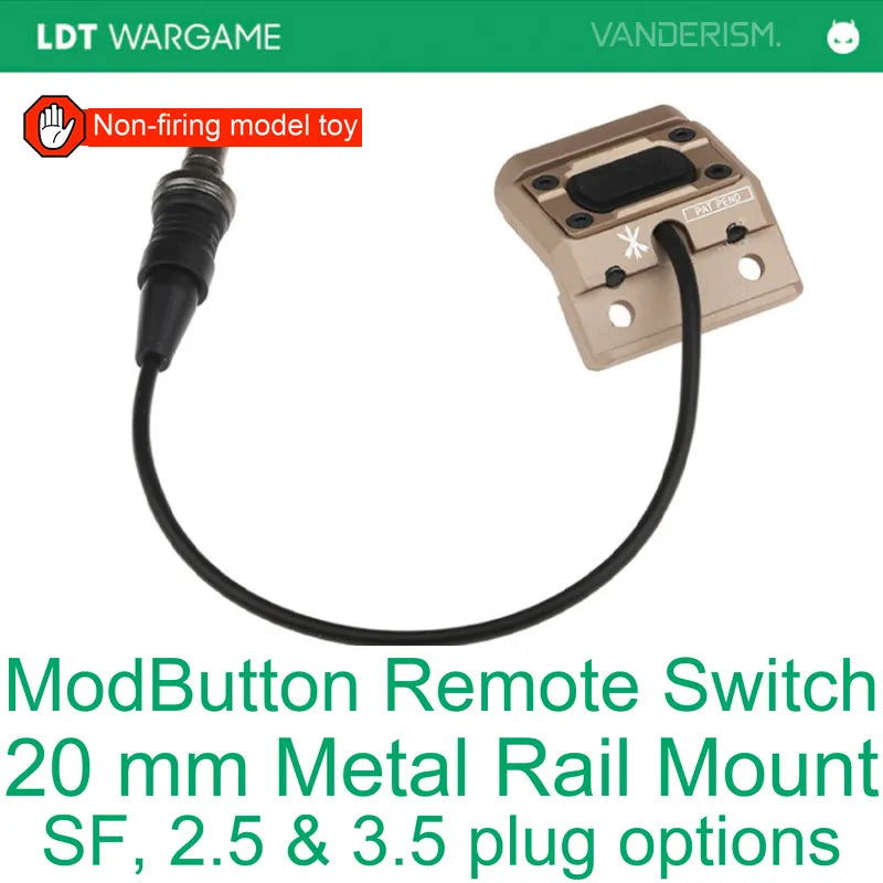 ModButton Remote Switch with Metal 20mm Rail Base, Three Connector Types; Excluded from Double 11 Spend Discounts (Pre-Order 50 Hari)
