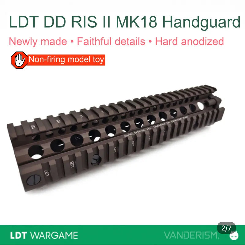 LDT DD RIS2 MK18 Replica Metal Rail Handguard, Hard-Anodized (Pre-Order 50 Hari)