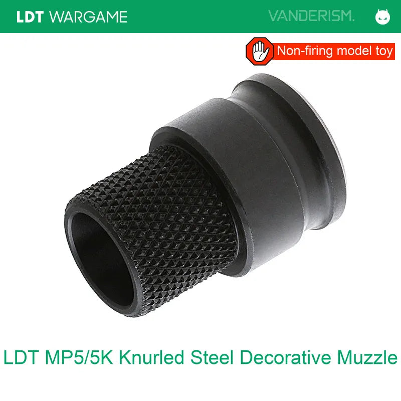 MP5 / MP5K Knurled Steel Decorative Muzzle, Nonfunctional (Pre-Order 50 Hari)