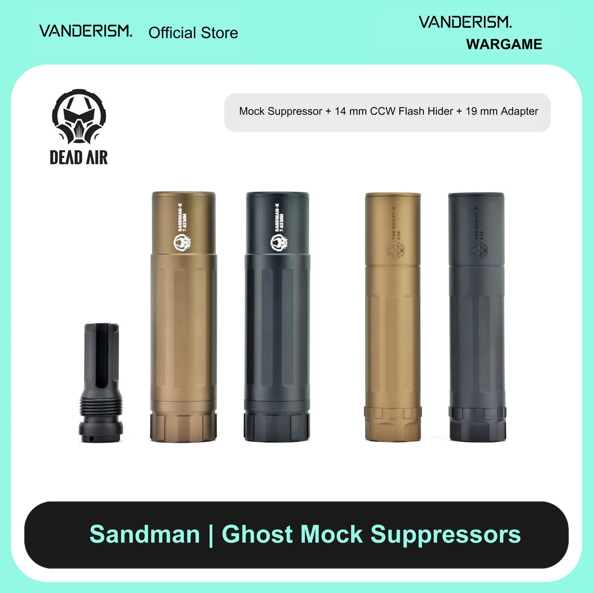 DEAD AIR Sandman and Ghost Aluminum Mock Suppressor Sets | Gel Blaster WGG WGB Airsoft (Pre-Order 50 Hari)