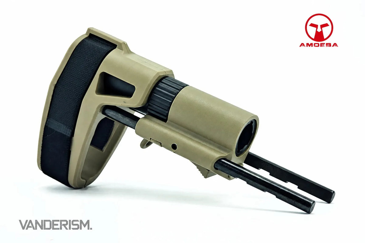 AMOEBA AM ABS Nylon Brace and Metal Buffer Tube | Gel Blaster WGG WGB Airsoft (Pre-Order 50 Hari)
