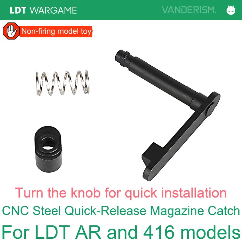 LDT CNC Steel Quick-Release Magazine Catch for AR / 416 Toy Models (Pre-Order 50 Hari)