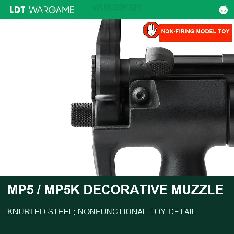 MP5 / MP5K Knurled Steel Decorative Muzzle, Nonfunctional (Pre-Order 50 Hari)