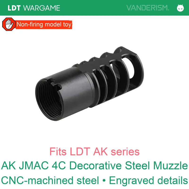 LDT AK JMAC 4C Steel Decorative Muzzle, Nonfunctional (Pre-Order 50 Hari)