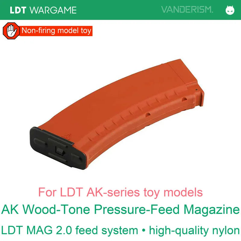 LDT AK105 / 74M Gen 2 High-Speed Pressure-Feed Gel-Ball Magazine, Black / Bakelite Color; AKA Adapter Compatible (Pre-Order 50 Hari)