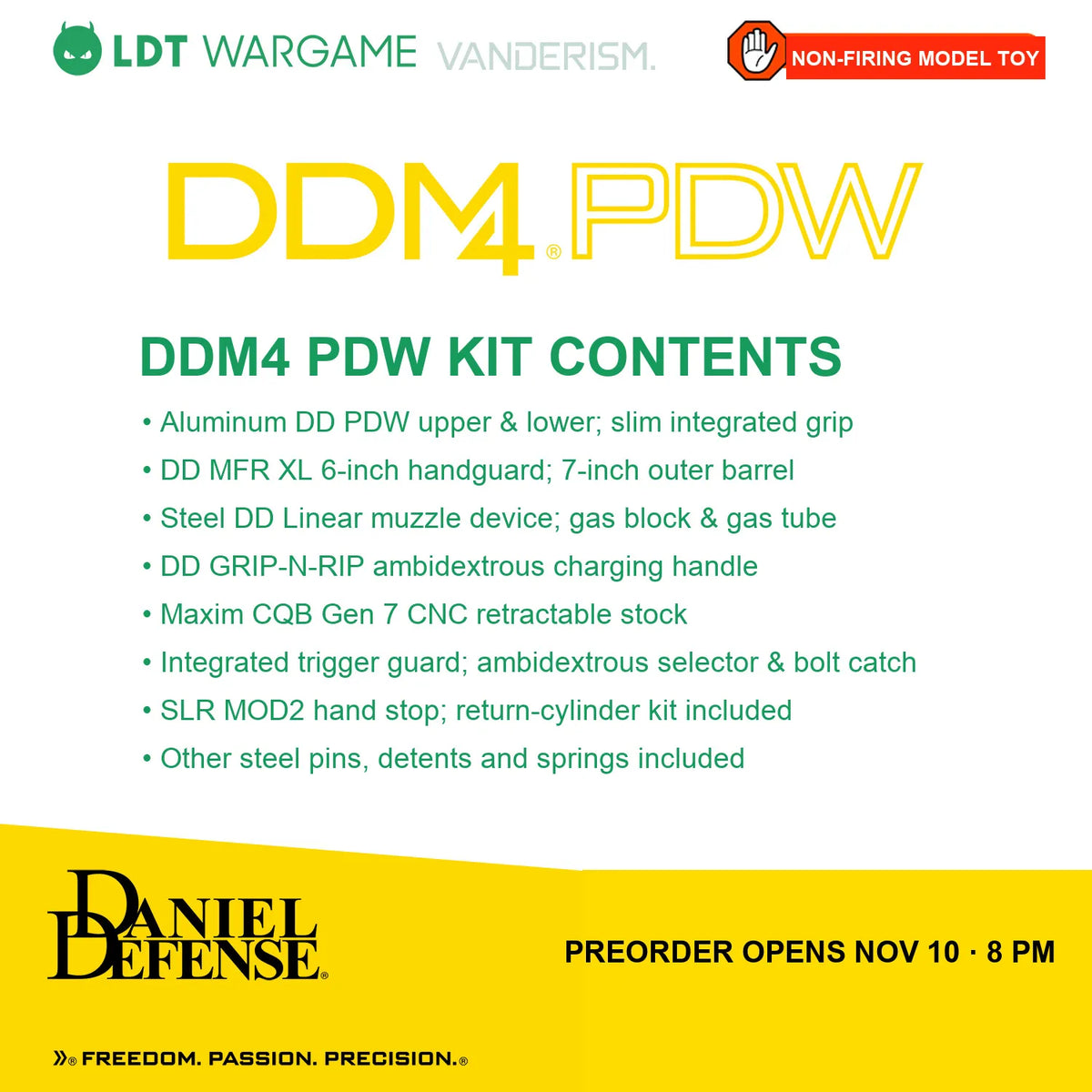 DD PDW Daniel Defense Unassembled Toy Model Kit (Pre-Order 50 Hari)