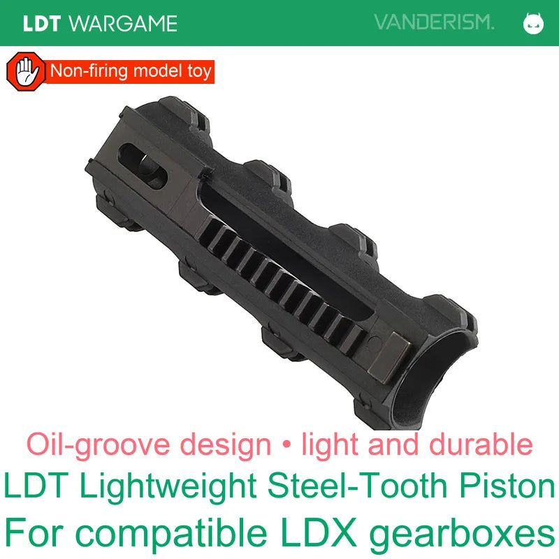 LDT Lightweight Skeletonized Steel-Tooth Piston for Vector / LDX V2 Gearboxes; Requires Gears with at Least 3 Teeth Removed (Pre-Order 50 Hari)