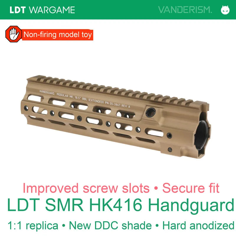 HK416/A5 SMR Gen 2 Decorative Rail Handguard, 10.5/14.5 Inches; Separate Tan Rail Sections (Pre-Order 50 Hari)