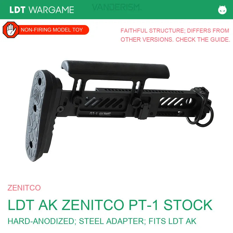 LDT AK Zenitco PT-1 Replica-Structure Stock, CNC Hard-Anodized Aluminum and Steel (Pre-Order 50 Hari)