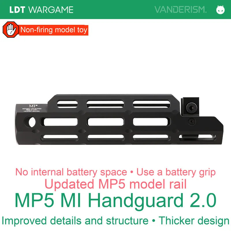 LDT MP5 MI 2.0 Asymmetric CNC MLOK Replica Handguard (Pre-Order 50 Hari)