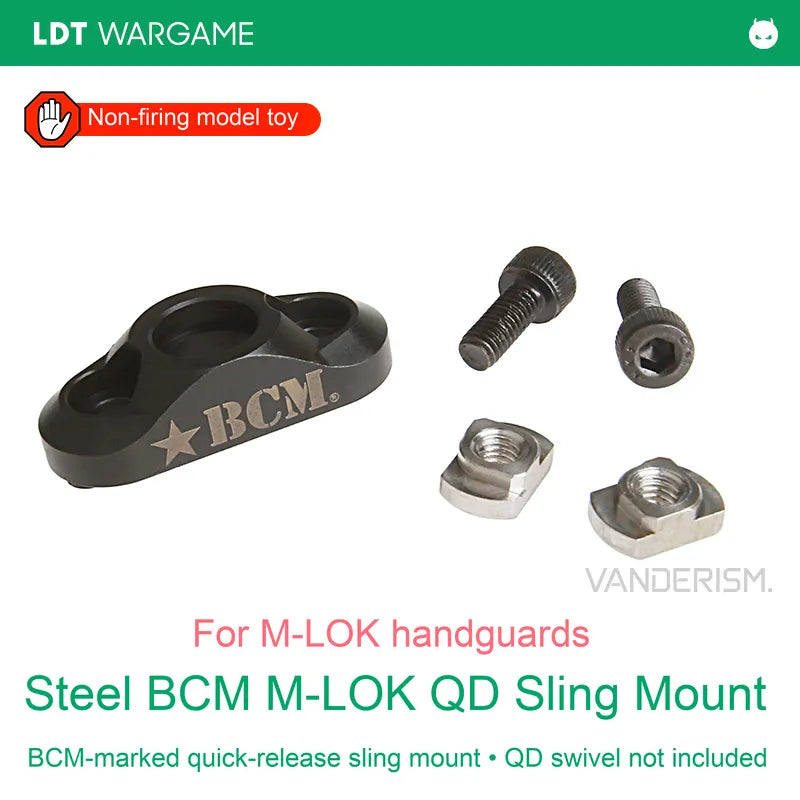 BCM Steel QD Sling Mount for MLOK Handguards, Double-Sided Engraving (Pre-Order 50 Hari)