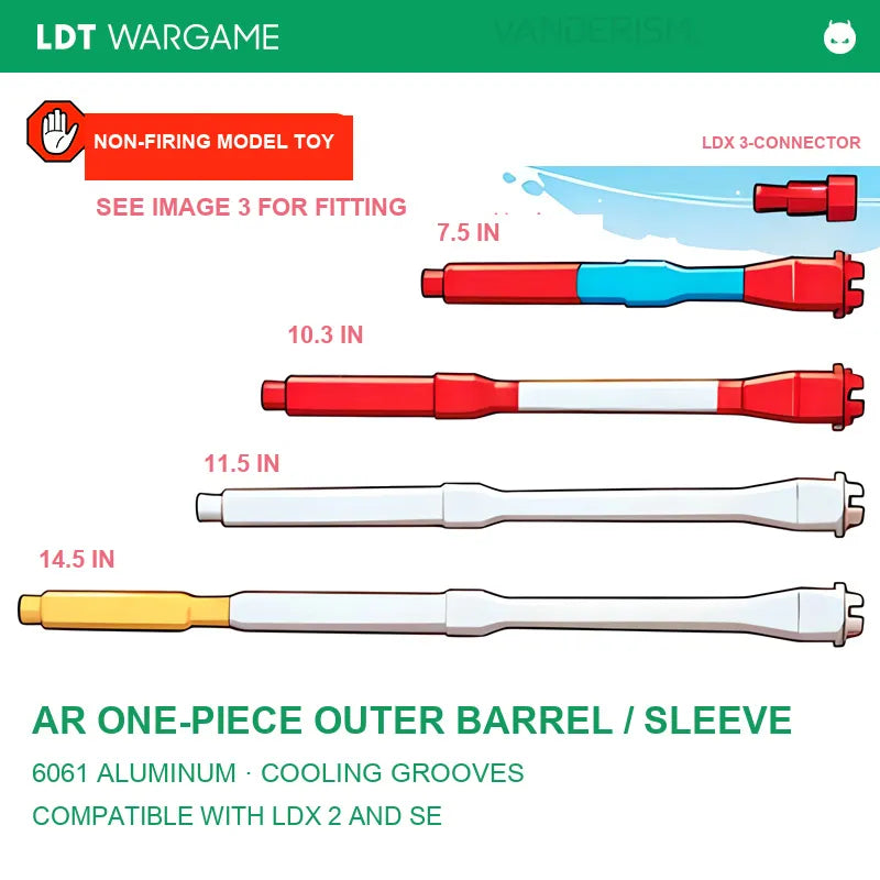 LDT AR One-Piece 6061 Aluminum Outer Barrel with Fine Cooling Grooves, SE/LDX Compatible (Pre-Order 50 Hari)