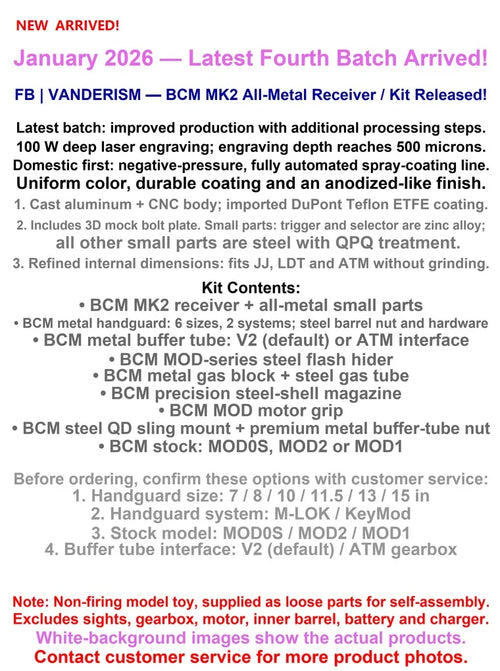 BCM MK2 Metal Receiver Kit | Gel Blaster WGG WGB (Pre-Order 50 Hari)