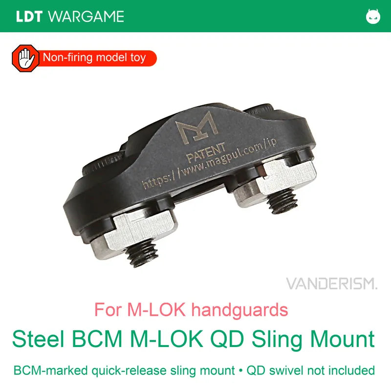 BCM Steel QD Sling Mount for MLOK Handguards, Double-Sided Engraving (Pre-Order 50 Hari)