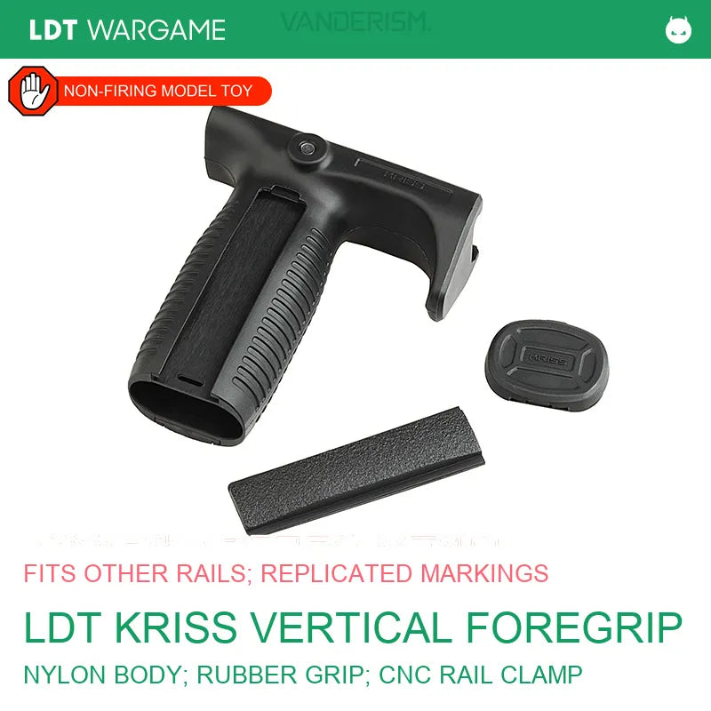 LDT KRISS Vector Vertical Foregrip / Hand Stop with Replica Markings, Picatinny Compatible (Pre-Order 50 Hari)