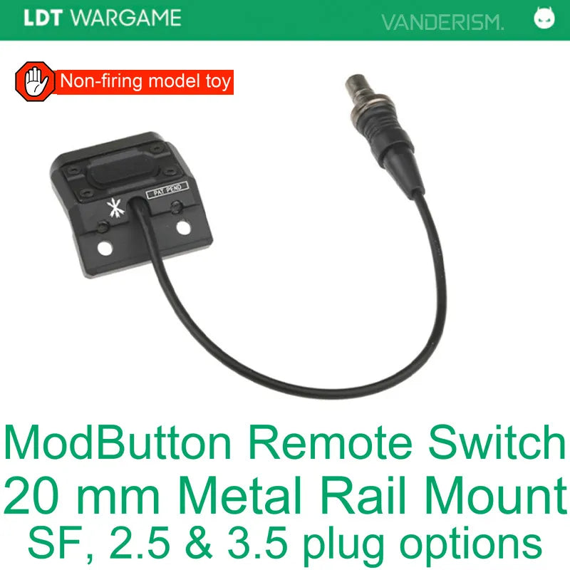 ModButton Remote Switch with Metal 20mm Rail Base, Three Connector Types; Excluded from Double 11 Spend Discounts (Pre-Order 50 Hari)