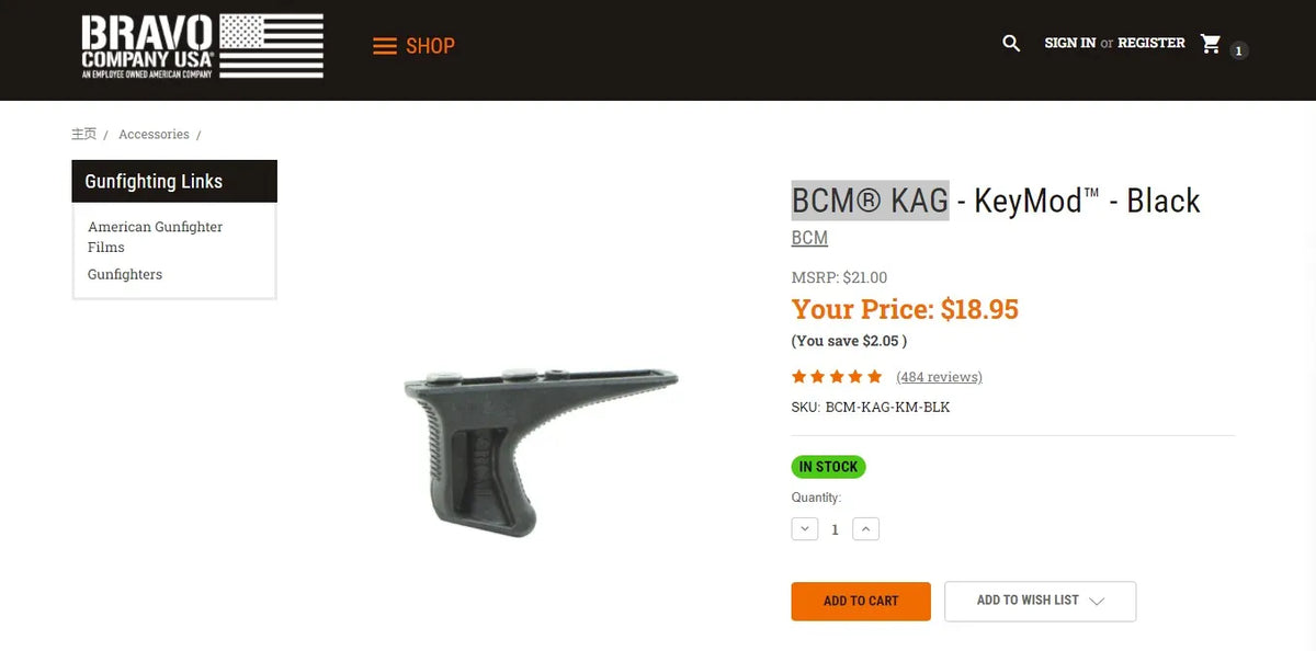 BCM KAG Nylon Handstop (Pre-Order 50 Hari)