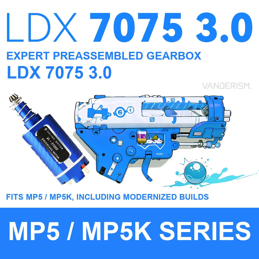 LDX CNC 7075 3.0 Expert Assembled Gearbox for MP5 / MP5K, External Wiring (Pre-Order 50 Hari)