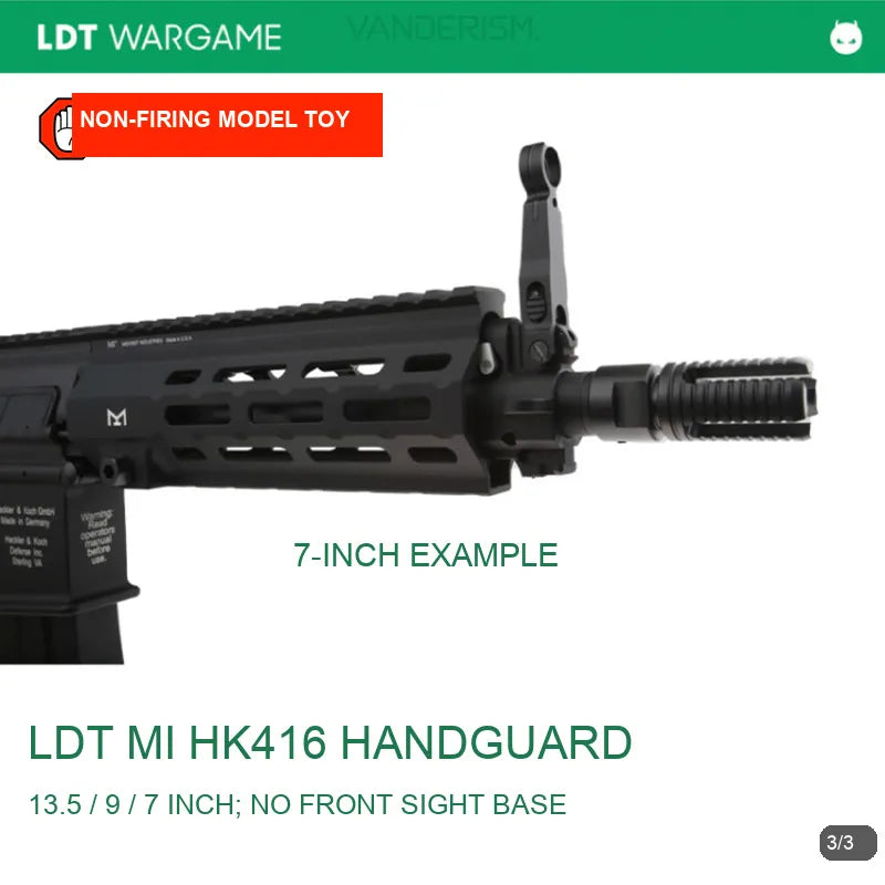 DG-Style MI for HK416 Hard-Anodized Replica Handguard, 7 / 9 / 13.5-inch (Pre-Order 50 Hari)