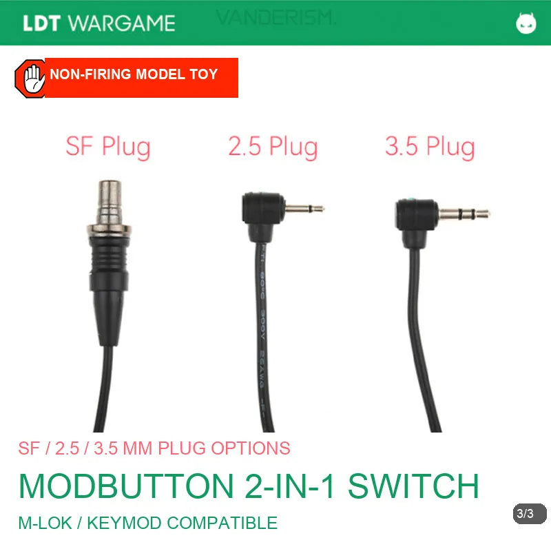 ModButton Nylon 2-in-1 Combined-Activation Pressure Switch, Three Plug Types; Excluded from Double 11 Discounts (Pre-Order 50 Hari)