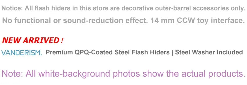 QPQ Steel Flash Hider Collection 14mm CCW (Pre-Order 50 Hari)