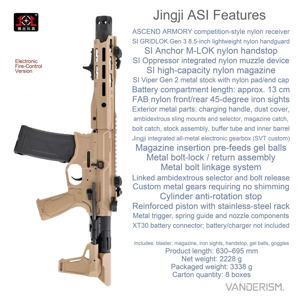 Jingji ASI Gen 6 Gel Blaster with Electronic Fire Control | Water Gel Blaster WGG WGB (Pre-Order 50 Hari)