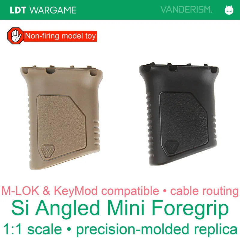 Si Angled MINI Short Vertical Foregrip Replica with Cable Routing, MLOK / KEYMOD (Pre-Order 50 Hari)