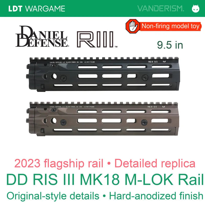 DD RIS3 MK18 Hard-Anodized MLOK Replica Handguard (Pre-Order 50 Hari)