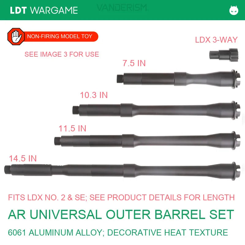LDT AR One-Piece 6061 Aluminum Outer Barrel with Fine Cooling Grooves, SE/LDX Compatible (Pre-Order 50 Hari)