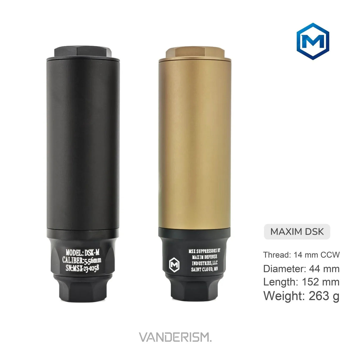 MAXIM DSK PDX Metal Mock Suppressor | Gel Blaster WGG WGB Airsoft (Pre-Order 50 Hari)