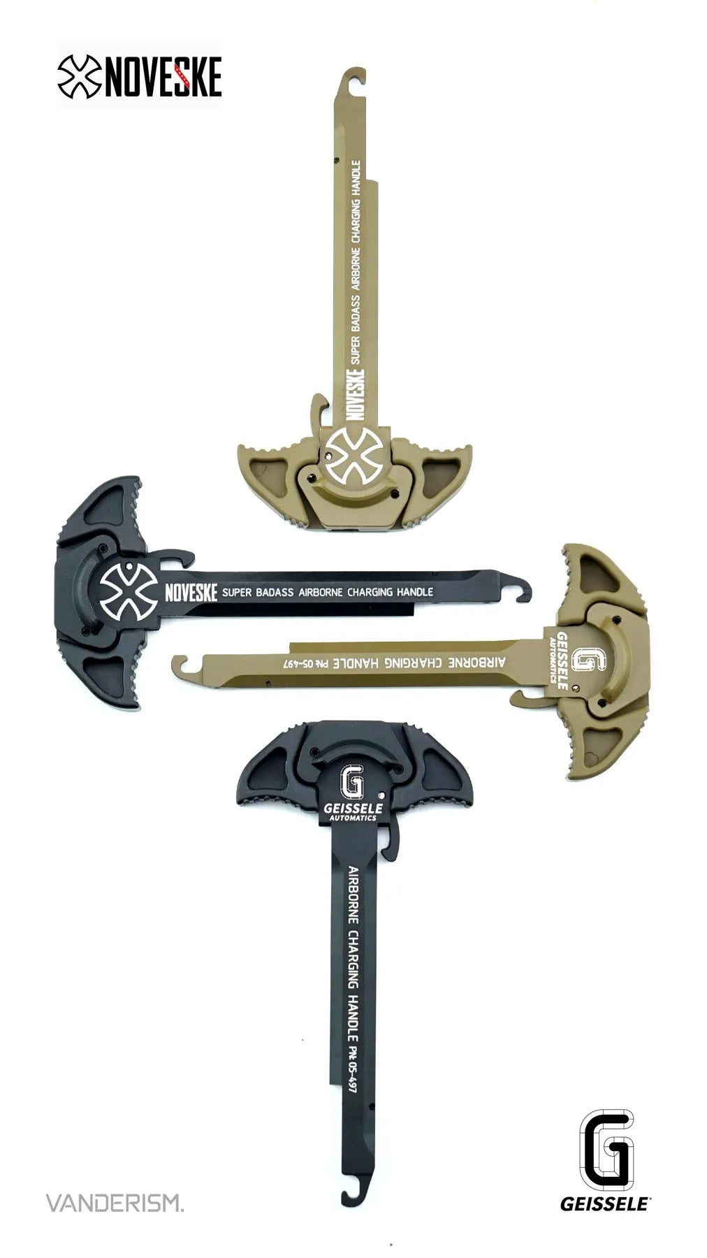 GEISSELE and NOVESKE CNC Charging Handles for V2 (Pre-Order 50 Hari)