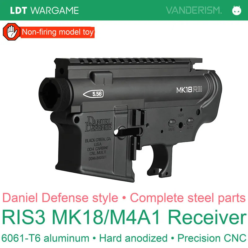 LDT DD RIS3 MK18 / M4A1 CNC 6061T6 Aluminum-Alloy Model Receiver (Pre-Order 50 Hari)