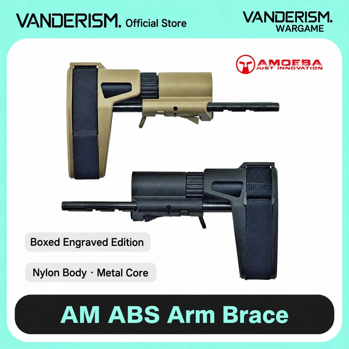 AMOEBA AM ABS Nylon Brace and Metal Buffer Tube | Gel Blaster WGG WGB Airsoft (Pre-Order 50 Hari)