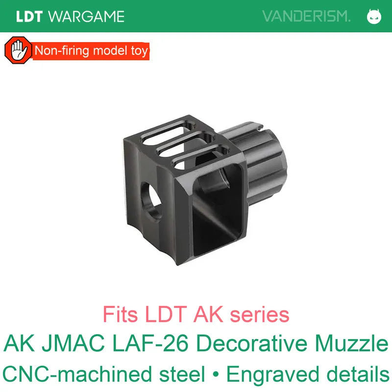 LDT AK JMAC LAF-26 Steel Decorative Muzzle, Nonfunctional (Pre-Order 50 Hari)