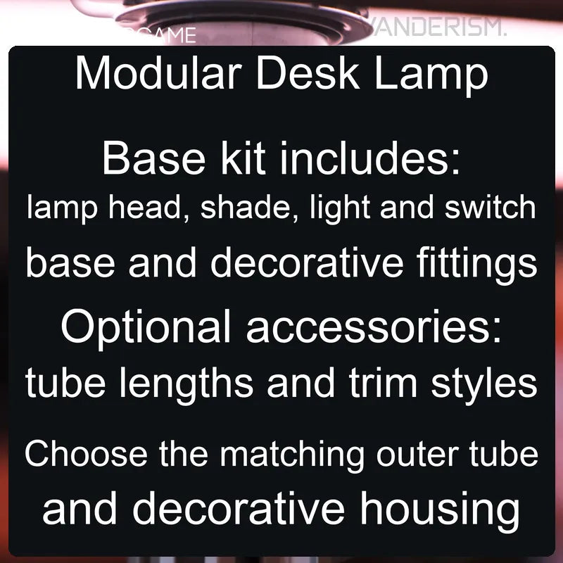 Military-Style Modular Desk Lamp with Selectable Outer-Tube Length and Decorative Handguard Style / Length (Pre-Order 50 Hari)