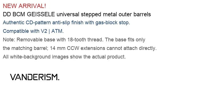 DD BCM GEISSELE Stepped Outer Barrels for ATM (Pre-Order 50 Hari)