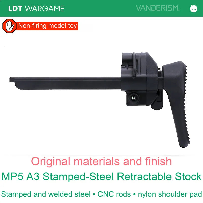 MP5 2.0 A3 Stamped-Steel Retractable Stock for Toy Models (Pre-Order 50 Hari)