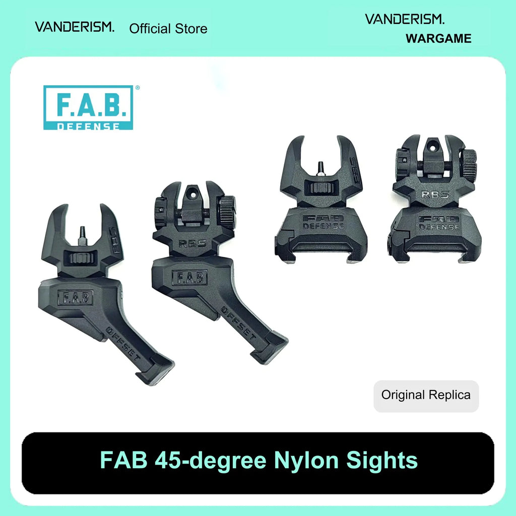 FAB DEFENSE Nylon and 45 Degree Offset Sights | Gel Blaster WGG WGB Airsoft (Pre-Order 50 Hari)