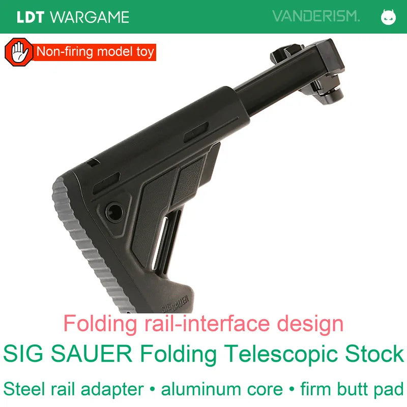 SIG Folding Retractable Toy-Model Stock with Steel Rail Interface (Pre-Order 50 Hari)