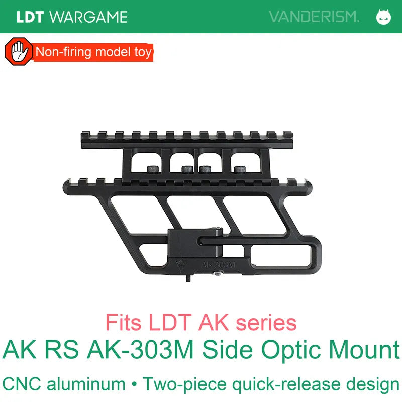 LDT RS AK-303 Quick-Detach Two-Piece Side-Rail Optic Mount, Lightweight CNC Aluminum Alloy (Pre-Order 50 Hari)