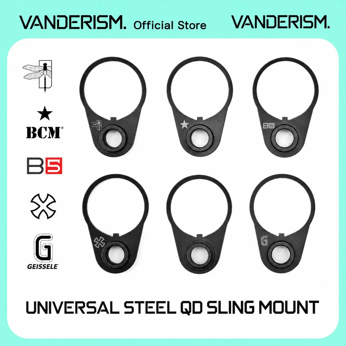 Universal Steel Buffer Tube QD Sling Swivels (Pre-Order 50 Hari)