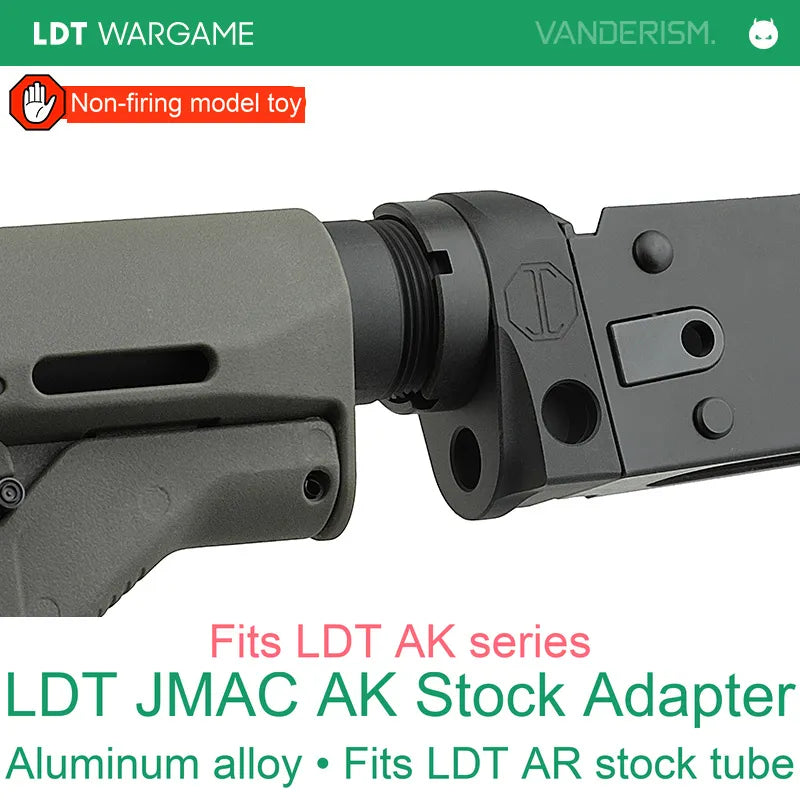 LDT JMAC-Style CNC Hard-Anodized AK Stock-Tube Adapter (Pre-Order 50 Hari)