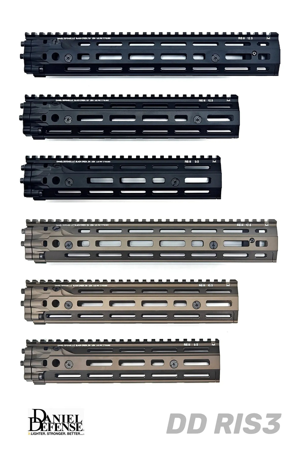 DD RIS3 Metal Handguards | Gel Blaster WGG WGB Airsoft (Pre-Order 50 Hari)