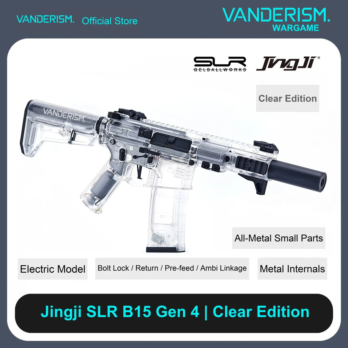 Jingji SLR B15 Gen 4 Clear Gel Blaster | Water Gel Blaster WGG WGB (Pre-Order 50 Hari)