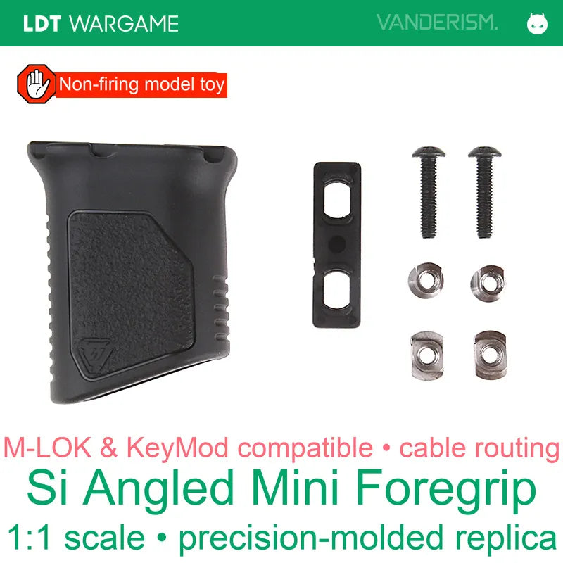 Si Angled MINI Short Vertical Foregrip Replica with Cable Routing, MLOK / KEYMOD (Pre-Order 50 Hari)
