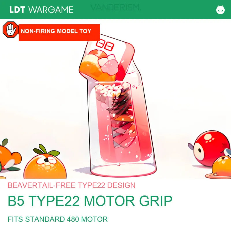 B5 TYPE22 Motor Grip without Beavertail, Fits Standard 480 Motor (Pre-Order 50 Hari)