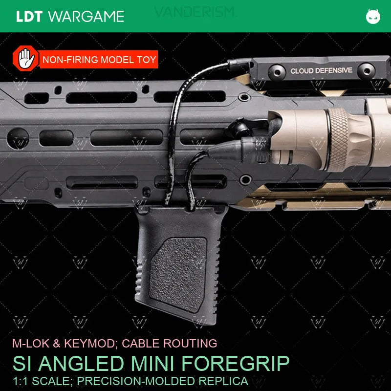 Si Angled MINI Short Vertical Foregrip Replica with Cable Routing, MLOK / KEYMOD (Pre-Order 50 Hari)