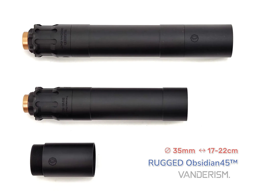 RUGGED Obsidian 9 and 45 Metal Mock Suppressors | Gel Blaster WGG WGB Airsoft (Pre-Order 50 Hari)